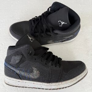 Nike Air Jordan 1 Men's Size 9.5 Mid 'Crater' DM3529-001 Shoes Black / Racer